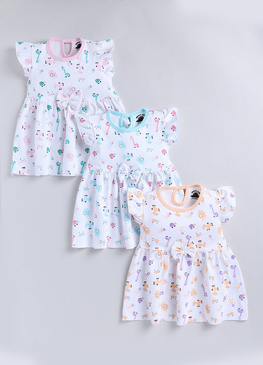 "Mommy Club Trio of Whimsical Baby Frocks, Sizes 0-1 Year"