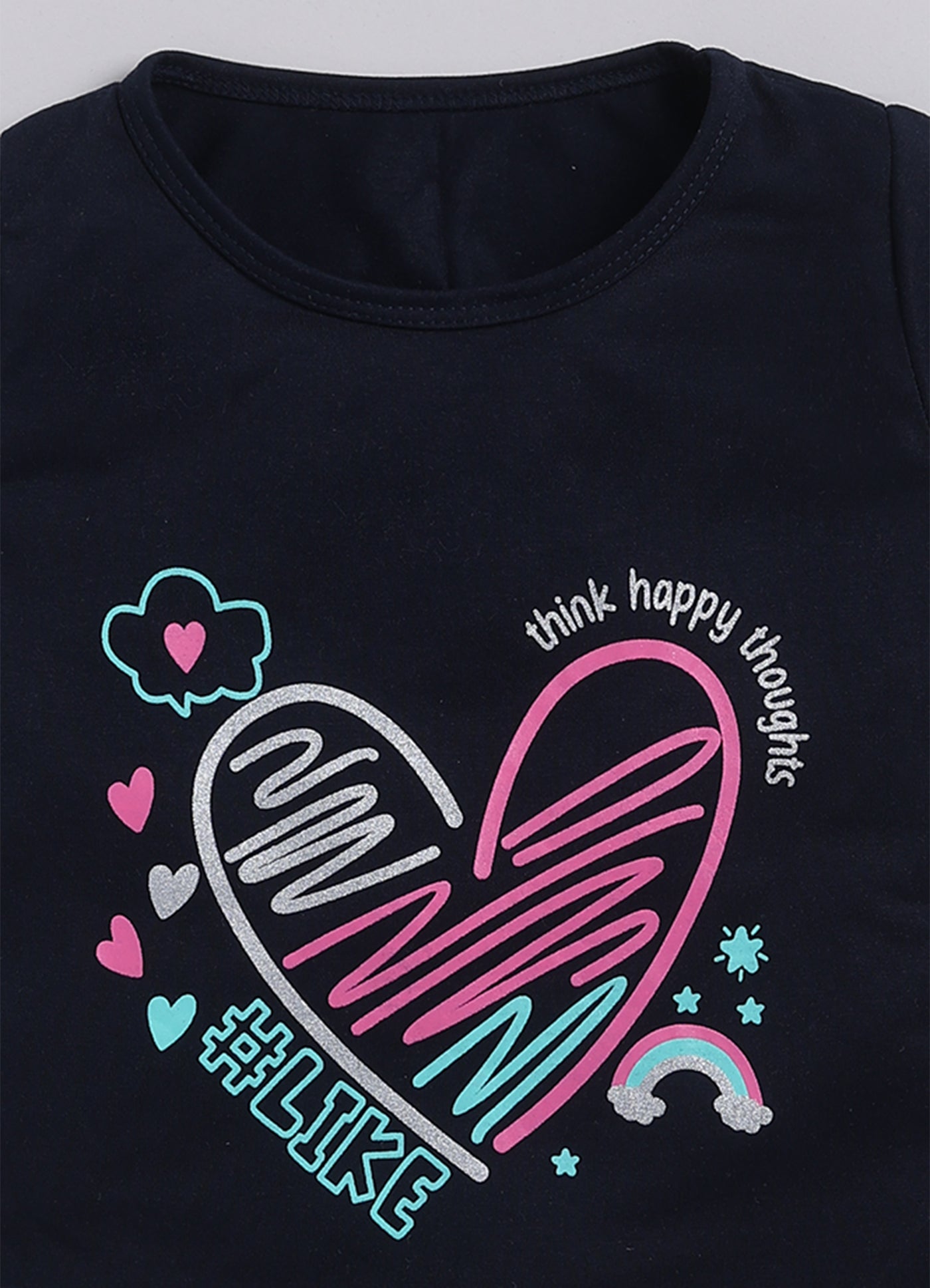 Mommy Club 'Think Happy Thoughts' Positive Vibes Tee, Sizes 2-6 Years