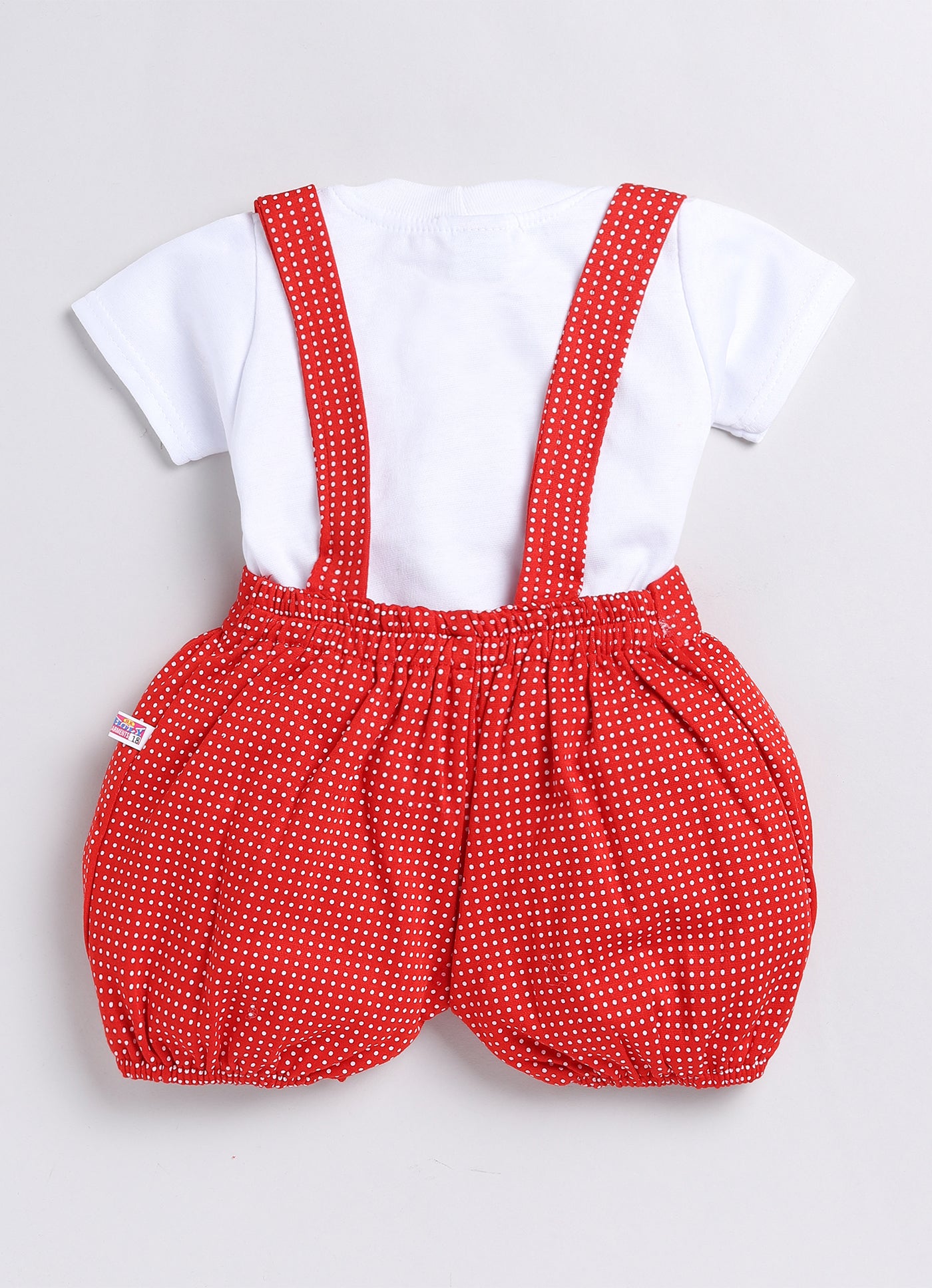 "Mommy Club Polka-Dotted Bear-Themed Infant Overalls Set, Size 0-18 Months"