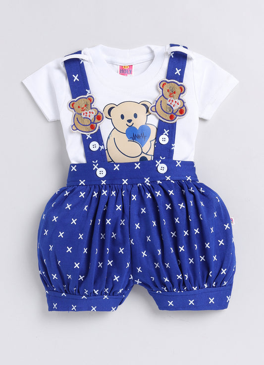 "Mommy Club Charming Bear-Themed Infant Overalls Set, Size 0-18 Months"